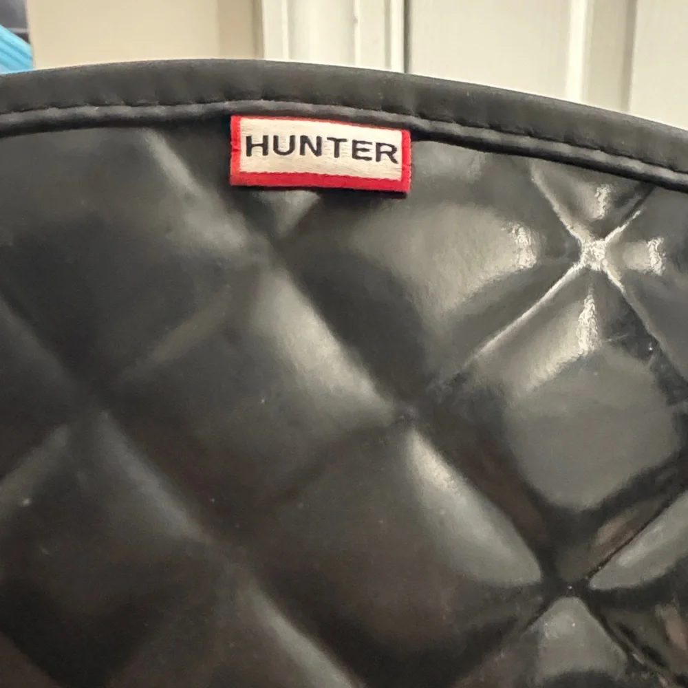 Hunter Black Quilted Women's Rain Boots - Picture 2 of 4